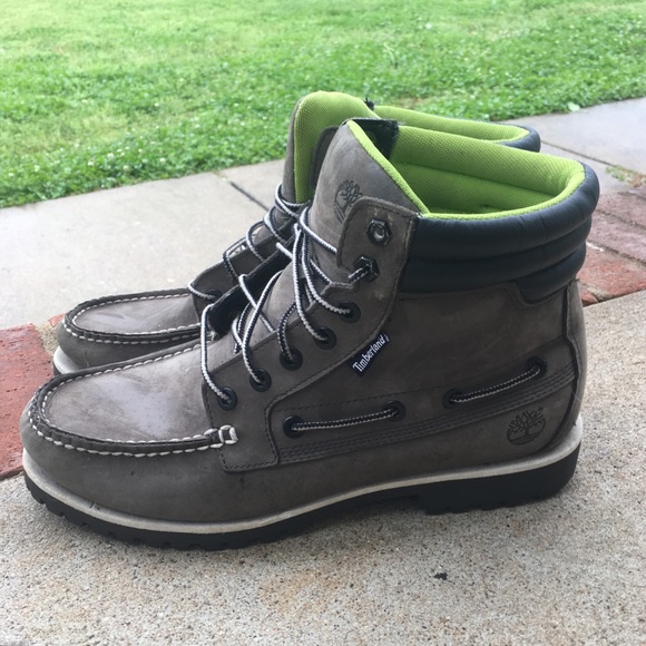 Timberland Other - Timberland Boots Gray With Green Inside 10.5